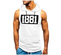 LANSKIRT Débardeur a Capuche Homme Musculation Tank Top sans Manches Maillot Sweatshirt sans Manche Hoodies Sleeveless T-Shirt Fitness Bodybuilding Sport Fitness Unterhemden Sweats de Gym