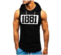 LANSKIRT Débardeur a Capuche Homme Musculation Tank Top sans Manches Maillot Sweatshirt sans Manche Hoodies Sleeveless T-Shirt Fitness Bodybuilding Sport Fitness Unterhemden Sweats de Gym