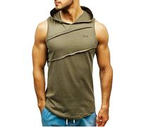 LANSKIRT Débardeur a Capuche Homme Musculation Tank Top sans Manches Maillot Sweatshirt sans Manche Hoodies Sleeveless T-Shirt Fitness Bodybuilding Sport Fitness Unterhemden Sweats de Gym