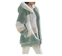 LANSKIRT Femme Veste Polaire Manteau Hooded Sweatshirt Chic Hiver Doublé Polaire Grande Taille Pas Cher (Green, XXXL)