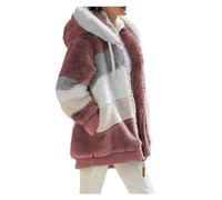 LANSKIRT Femme Veste Polaire Manteau Manches Longues Veste Hooded Sweatshirt Veste Chic Hiver Manteau Doublé Polaire Grande Taille Pas Cher Femme Manteau Sports et Loisirs (Pink, XXXL)