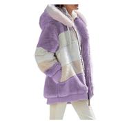 LANSKIRT Femme Veste Polaire Manteau Manches Longues Veste Hooded Sweatshirt Veste Chic Hiver Manteau Doublé Polaire Grande Taille Pas Cher Femme Manteau Sports et Loisirs