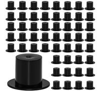 LANSKYLAN 150 Pcs Petit Chapeau Noël en Plastique, Mini Bonnet de Noël Cylindrique, Chapeau Haut de Forme Plastique, Petit Chapeau de Noël Bricolage Noir, pour Déco Fête Poupée Bonhommes de Neige