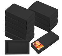 LANSKYLAN 18 Pcs Coffret Cadeau Carton 15*8*4 cm, Boîte Coulissante Rectangulaire Avec Couvercle, Tiroir Plat, Pour Bijoux Bonbon Fête, Noir