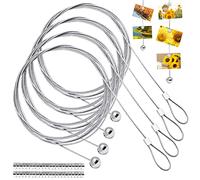 LANSKYLAN 4 Pcs Cable Acier Photo avec 48 Aimants Ronds Fil pour Suspendre Photos 2m*1.5mm Accroche Câble Suspension Câble Métallique Fixation Fil Suspension Photo pour Carte Postale Lettre Mur