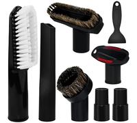 LANSKYLAN 8 Pcs Accessoire Aspirateur, Embout Aspirateur Noir, Brosse Aspirateur Universel avec Adaptateur 32 mm et 35 mm, Embout Aspirateur Brosse en PP, pour Nettoyage Meuble Maison Bureau Voiture