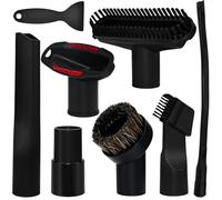 LANSKYLAN 8 Pcs Accessoire Aspirateur, Embout Aspirateur Noir, Brosse Aspirateur Universel avec Adaptateur 32 mm et 35 mm, Embout Aspirateur Brosse en PP, pour Nettoyage Écart Maison Bureau Voiture