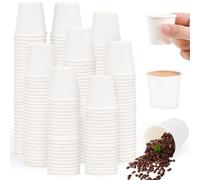 LANSKYLAN Lot De 400 Gobelets En Carton Blanc 30 Ml Gobelets En Pulpe De Bois Pour Dégustation, Fêtes, Mariages Et Événements Gobelet Carton Café, Échantillons