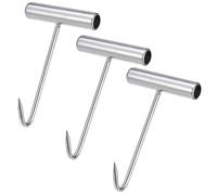 Lansls 3 Pièces Crochet de Boucher, Crochets en T Poignée, Crochets à Viande pour Boucherie, Crochets à Viande, Crochets en Forme de T, Crochets en T en Acier Inoxydable, pour Boucherie, Restaurant