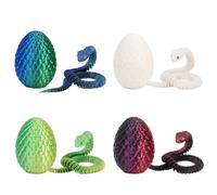 Lansls 4 Pcs Impression 3D du Serpent, Jouet Serpent Imprimé 3D, Œuf De Serpent Imprimé en 3D, Œufs De Serpent De Pâques, Animaux Imprimés en 3D, Jouet pour Enfants (E)