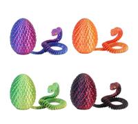Lansls 4 Pcs Impression 3D du Serpent, Jouet Serpent Imprimé 3D, Œuf De Serpent Imprimé en 3D, Œufs De Serpent De Pâques, Animaux Imprimés en 3D, Jouet pour Enfants (B)