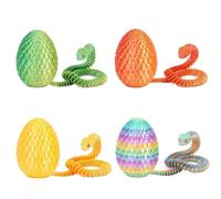 Lansls 4 Pcs Impression 3D du Serpent, Jouet Serpent Imprimé 3D, Œuf De Serpent Imprimé en 3D, Œufs De Serpent De Pâques, Animaux Imprimés en 3D, Jouet pour Enfants (D)