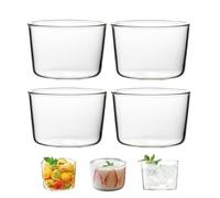 Lansls 4 Pièces Saladier Verre, Coupelle Dessert, Verrine Tiramisu, Verrine en Verre, Coupes à Dessert, Coupe a Glace, Tasse à Dessert Transparente, Pudding Ronde, Bols de Service Multifonctionnels