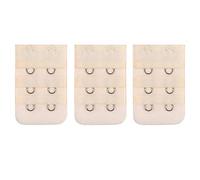 Lansonee Lot de 3 rallonges élastiques Confortables pour Soutien-Gorge, 2 Crochets (Blanc, Noir, Beige) - Beige -