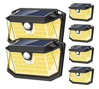 LANSOW Lampe Solaire Extérieur,【Lot de 6 de 188LED】 Lumière Solaire Exterieur, Lampe Solaire Exterieur Detecteur de Mouvement 3 Modes IP65 Eclairage Exterieur Solaire pour Jardin, Patio, Garage