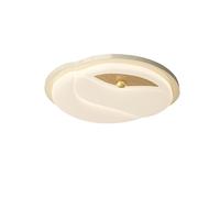 LANTANB Plafonnier de couleur crème avec abat-jour en acrylique, éclairage plat, minimaliste, moderne, rond, convient pour chambre à coucher et salle d'étude