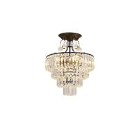 LANTANB Plafonnier de salle à manger de luxe avec abat-jour en cristal - Éclairage plat - Plafonnier circulaire créatif pour couloir et dressing
