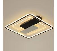 LANTANB Plafonniers minimalistes pour chambre à coucher, abat-jour en acrylique, éclairage plat, style nordique, plafonniers noirs et dorés, adaptés aux salles à manger et aux bureaux.