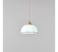 LANTANB Suspensions d'intérieur rétro françaises en métal et verre, couleur crème perle, idéales pour les salles à manger et les chambres.