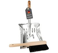 Lantelme 7705 Pelle en acier galvanisé robuste avec balayette à poils noirs