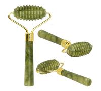 Lantelme Appareil de massage en pierre de jade | Rouleau avec rainures pour une détente naturelle et une peau rayonnante | Pour le corps et le visage | Massage et soin (rouleau)