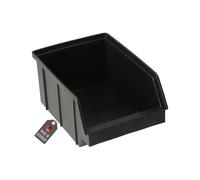 Lantelme Boîte empilable en plastique 150 mm x 210 mm x 100 mm - Couleur : noir - Boîte de rangement fabriquée en Allemagne - Boîte de rangement pour atelier, entrepôt, garage - Boîte de rangement