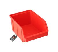 Lantelme Boîte empilable en plastique 150 mm x 210 mm x 100 mm, couleur rouge, boîte de rangement fabriquée en Allemagne, boîte de rangement pour atelier, entrepôt, garage, boîte de rangement pour vis