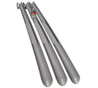 Lantelme Lot de 3 chausse-pied de 65cm | En plastique - Taille XXL | Long et stable | Aide à l'enfilage des chaussures de fabrication allemande (Argenté)