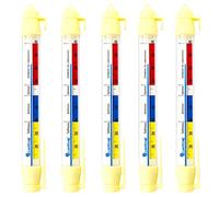 Lantelme Lot de 5 thermomètres de réfrigérateur - Température de -45 à +40 °C - À suspendre - Thermomètre de congélateur analogique de 21 cm de long - Pour compartiment à glace, comptoir de