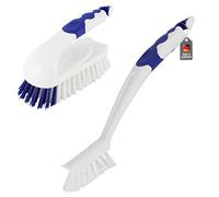 Lantelme - Lot de brosses de nettoyage pour salle de bain avec brosse pour les joints, brosse à récurer et thermomètre analogique adhésif 4231