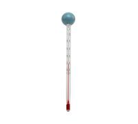 Lantelme Thermomètre à thé en verre avec boule en bois bleu de 14 cm de long, affichage de la température de -10 à 110 °C, thermomètre analogique pour tasse à thé, eau à thé, préparation du thé pour