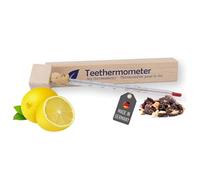 Lantelme Thermomètre à thé en verre dans une boîte en bois - Thermomètre analogique pour l'eau de thé