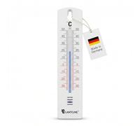 Lantelme Thermomètre de jardin extérieur 20 cm plastique blanc Température analogique -35 à +50 °C Mur de la maison 3188