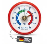 Lantelme Thermomètre de réfrigérateur autocollant Température + - 50°C Analogique | Thermomètre Rouge pour congélateur, compartiment à glace, comptoir de refroidissement, cellule frigorifique