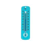 Lantelme Thermomètre d'intérieur - 14 x 3,4 cm - En plastique bleu, vert, blanc - Avec œillet - Plage de mesure de -25 °C à +50 °C - Liquide de mesure bleu (vert)