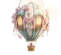 Lantern De Montgolfière - Pendentif Solaire En Acrylique, Modèle Décoratif 2D | Courte De Fenêtre De 12 Pouces Lumière Solaire Suspendue Avec Design Résistant Aux Intempéries, Parfait Pour Le Parcour