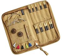 Lantern Moon Ensemble ANCESTERIE Aiguilles à Tricoter interchangeables-9 Paires 10cm 4"-2 Cordons pivotants 40,50cm-Embouts, marqueurs de Points, Bois ébène, Naturel, 3,3.25,3.5,3.75,4,4,5,5,5.5,6mm