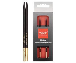 Lantern Moon Interchangeable Aiguille Conseils, Bois d'ébène, Noir, 13 cm, 3,5 mm, Set de 2 Pièces