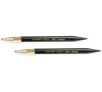 Lantern Moon Interchangeable Aiguille Conseils, Laiton Bois, Noir, 13 cm, 8 mm, Set de 2 Pièces