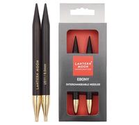 Lantern Moon Embouts d'aiguilles interchangeables – Laiton et bois noir – 13 cm Ø 8 mm – Set de 2