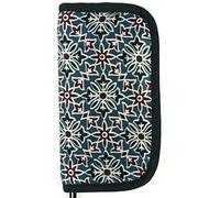 Lantern Moon Trousse d'accessoires de Tricot - Sac à Outils zippé en Coton - Rangement pour matériel de Tricot, Crochets, câbles, Articles - 19 x 10,5 x 3 cm, Bleu et Bordeaux, 19 x 10.5 x 3cm, Ajrak