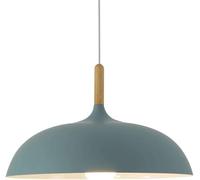 Lantern Pendant E27 Wood Pattern Dome Chandelier Ceiling Light Fixture Minimalist Style for Kitchen Island Dining Living Room Bedroom Coffee Bar(Blue,17.7in)