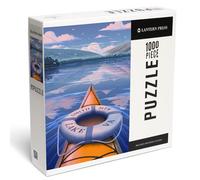 Lantern Press Smith Mountain Lake, Virginie, Lithographie, Kayak on Smith Mountain Lake Puzzle de 1000 pièces pour adultes, fabriqué aux États-Unis avec affiche de référence