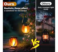Lantern Solar Lantern Outdoor, Effet Vacillant, 25,5x12 Cm, Lampe À Flamme De Corde, Lanternes Solaires À Flammes De Danse, Conception À L'épreuve Des Intempéries, Pour De De La P