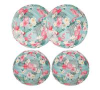 Lanterne 4 Pièces en Papier Hawaïenne Ronde pour Décoration Festive