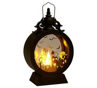 Lanterne à bougies à LED Halloween 3.74x6.69in Verage clair vintage Verbe Verre transparent pour la table de Noël, châteaux