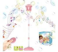 Lanterne à bulles rechargeable, support automatique à bulles avec musique, machine à bulles debout réglable en hauteur, lampe de rue Bubble avec lumière et télécommande avec liquide à bulles