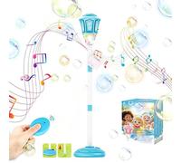 Lanterne à bulles rechargeable, support automatique à bulles avec musique, machine à bulles debout réglable en hauteur, lampe de rue Bubble avec lumière et télécommande avec liquide à bulles