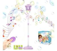 Lanterne à bulles rechargeable, support automatique à bulles avec musique, machine à bulles debout réglable en hauteur, lampe de rue Bubble avec lumière et télécommande avec liquide à bulles