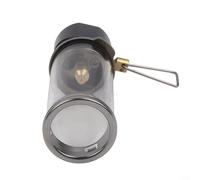 Lanterne à carburant compatible avec mini lanterne de camping avec design coupe-vent et contrôle de la flamme réglable via un couvercle en verre rotatif (lampe à gaz noire)